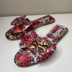 Cape Robbin Colorful Comic Style Flat Sandals